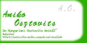 aniko osztovits business card